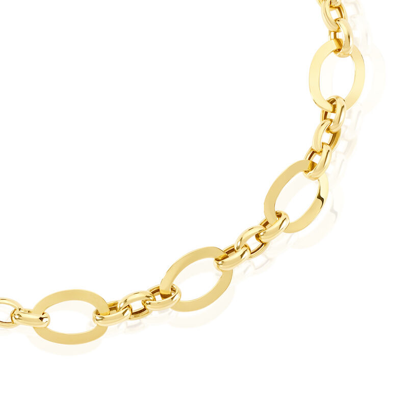 Damen Kette Silber vergoldet 925 Geometrisch Angelique 4,5cm 113mm - Sale Damen | OROVIVO