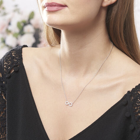 Damen Collier Silber 925 Zirkonia Unendlichkeit Lou 50 45cm - Halsketten Damen | OROVIVO
