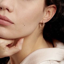 Damen Creolen Gold 375 Diamantiert 15mm - Creolen Damen | OROVIVO