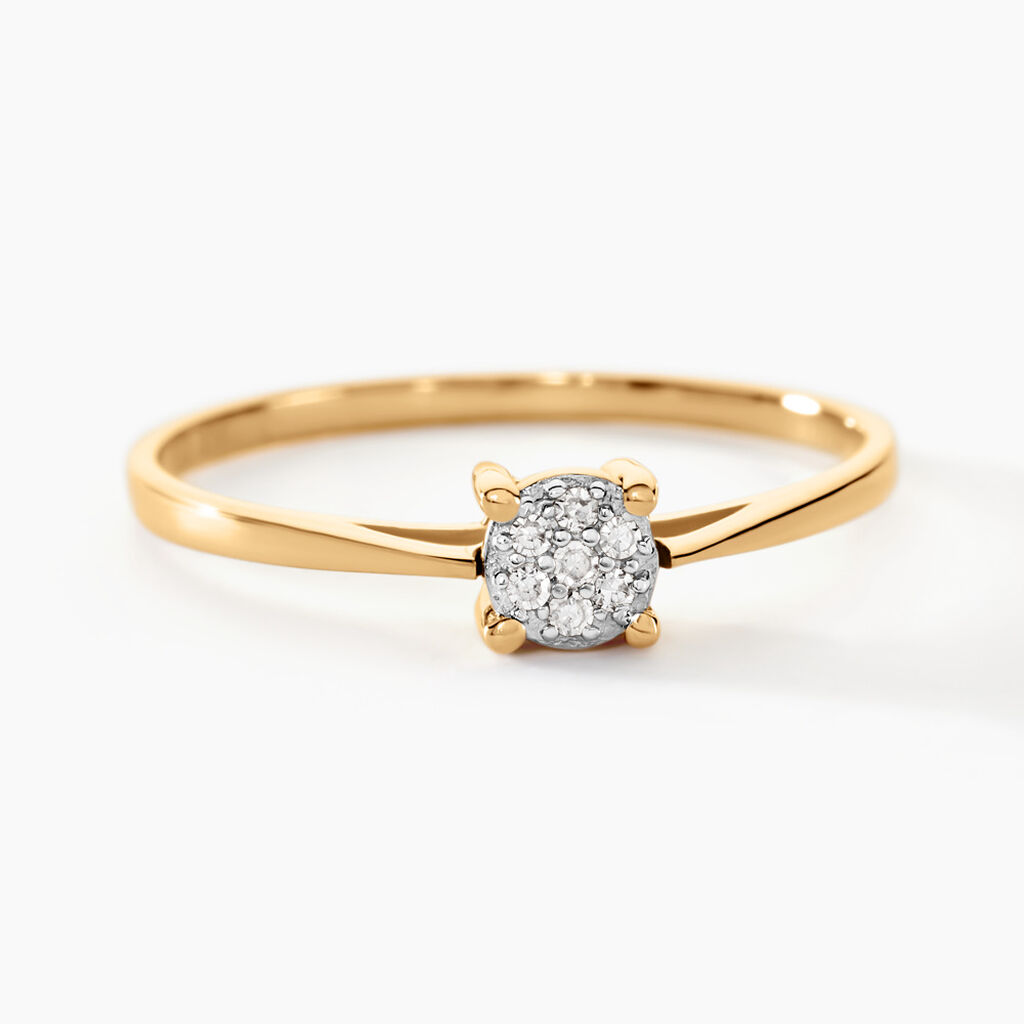 Bague Or Jaune Et Diamants 0.035ct - Spannringe Damen | OROVIVO