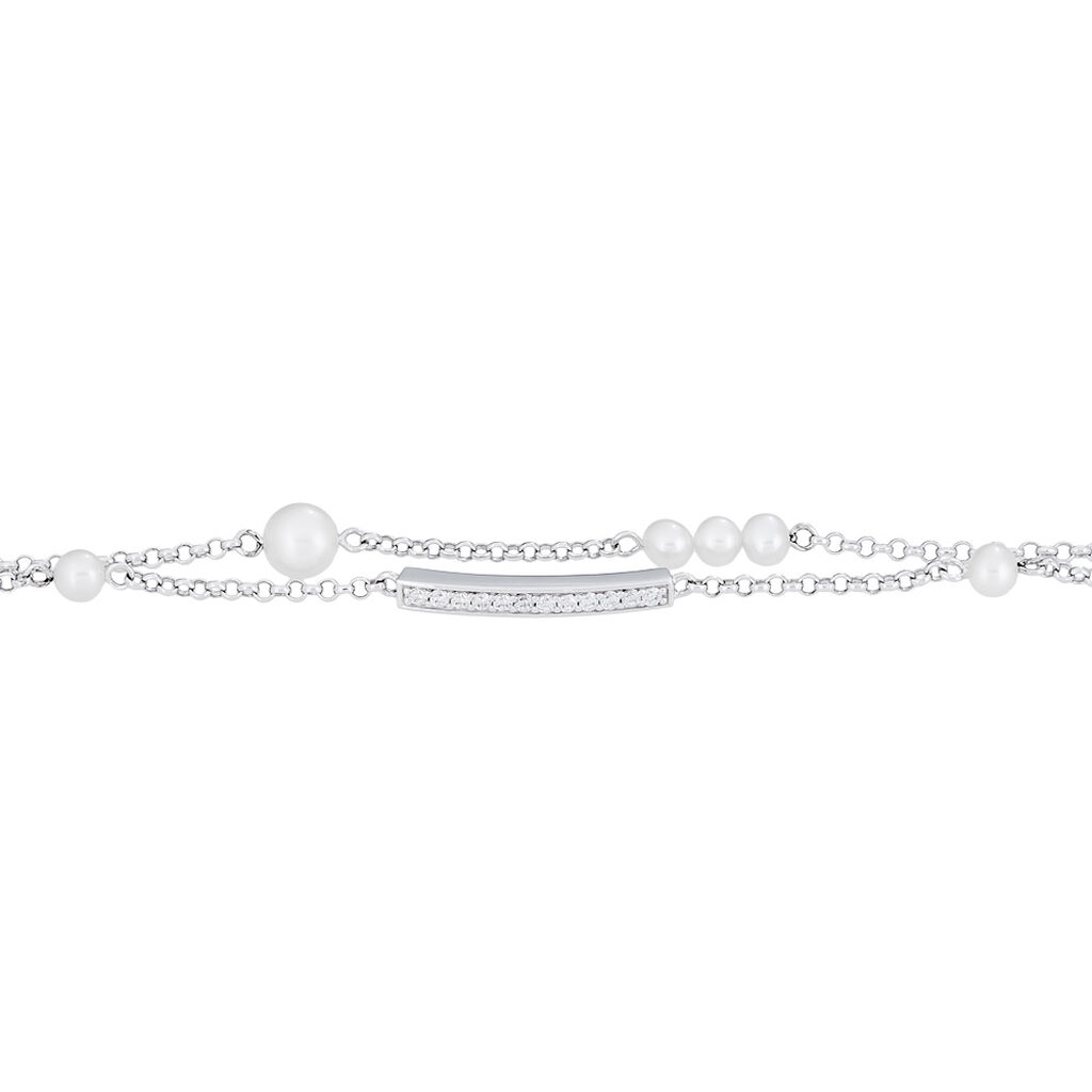 ARIELLE 2 Damen Armband Silber 925 Zirkonia Wei&szlig; 2,78 ct Barren