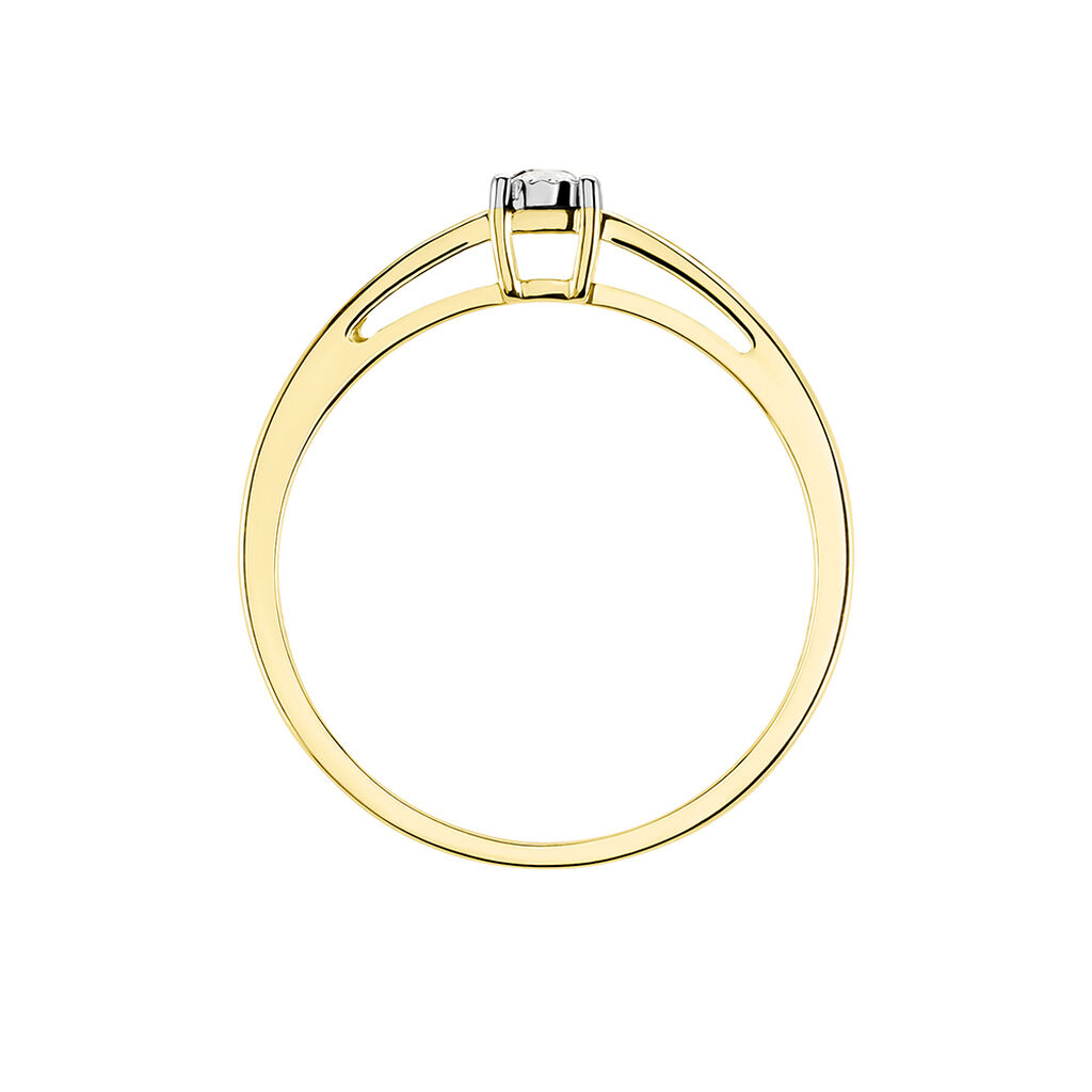 Damen Ring Gold 375 Diamant 0,07ct Viereck Illusion Pastille  - Ringe mit Stein Damen | OROVIVO