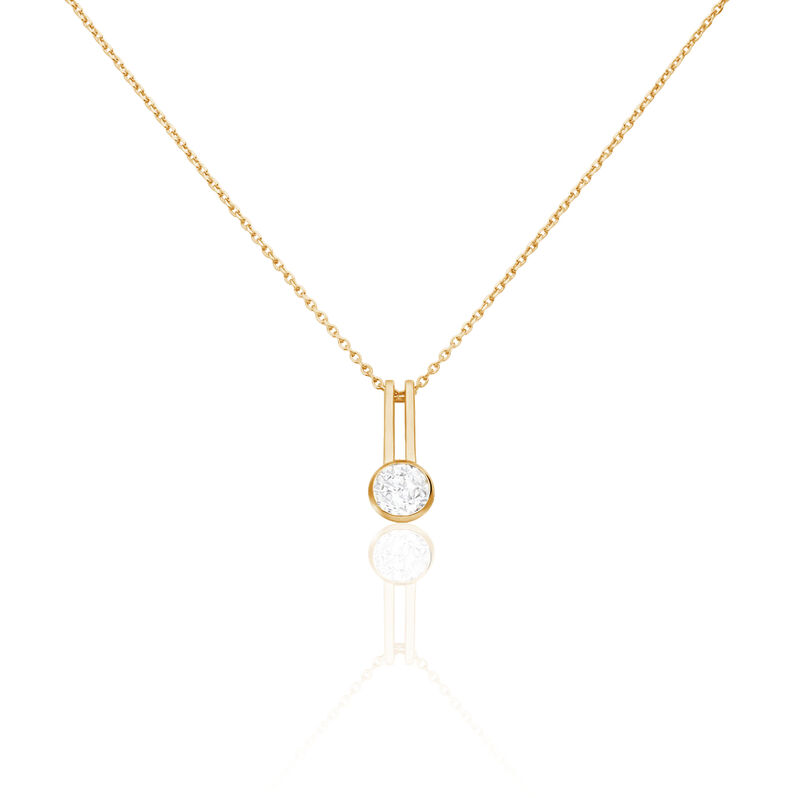 BUKKA Damen Collier Vergoldet Zirkonia Wei&szlig; - Halsketten Damen | OROVIVO