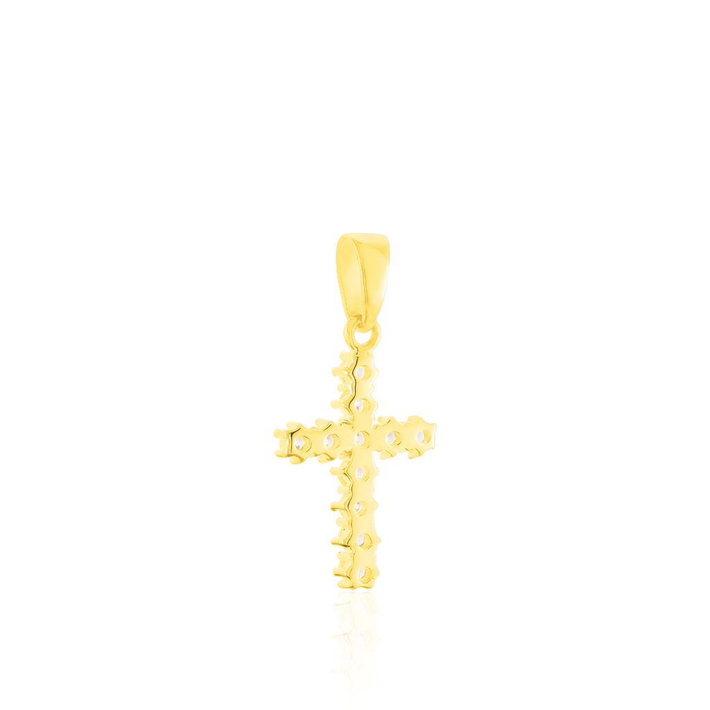 Kreuz Anh&auml;nger Gold 585 Zirkonia Jamina