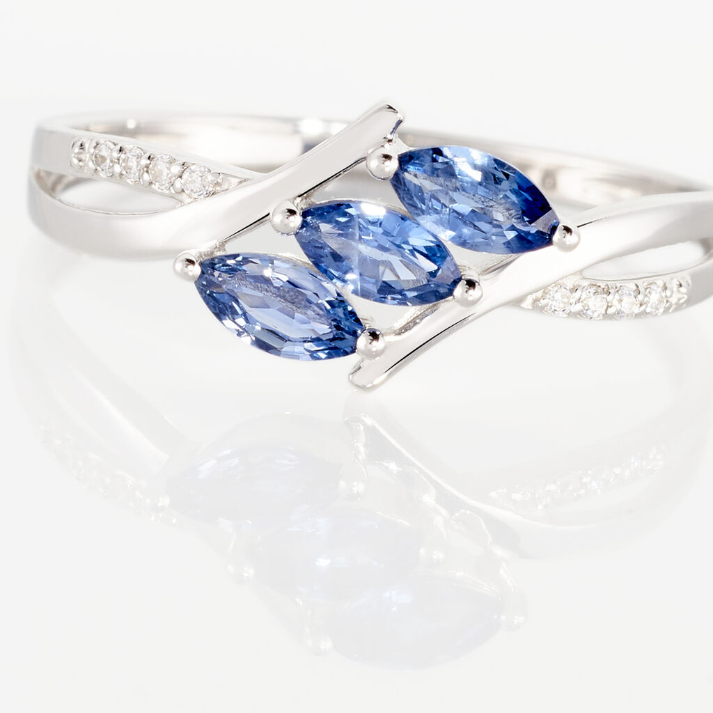 Bague Or Weiss Anisse Saphir Diamant - Spannringe Damen | OROVIVO