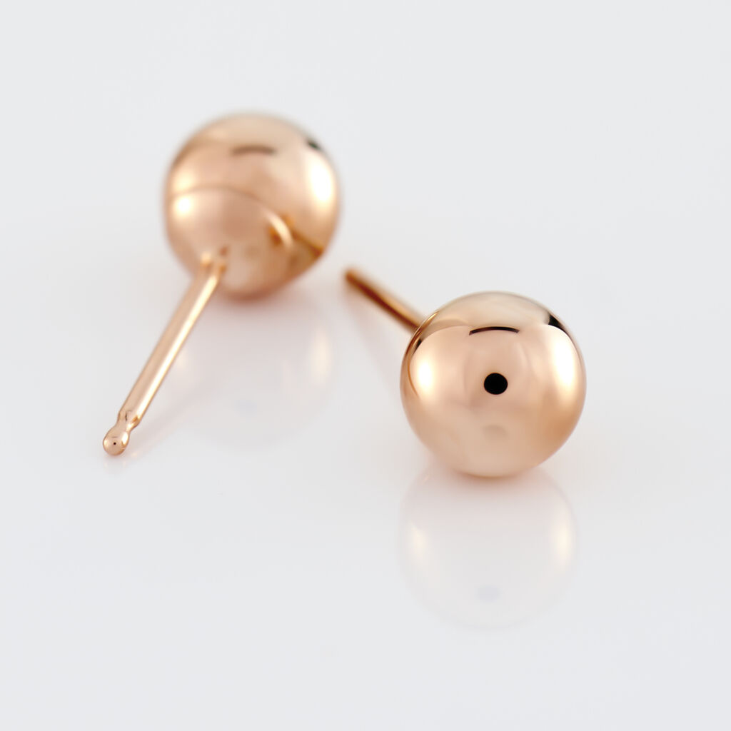 FIDELIA BOULE ROS&Eacute; Damen Ohrstecker Rosegold 375 (9 Karat) Ball B 5 mm