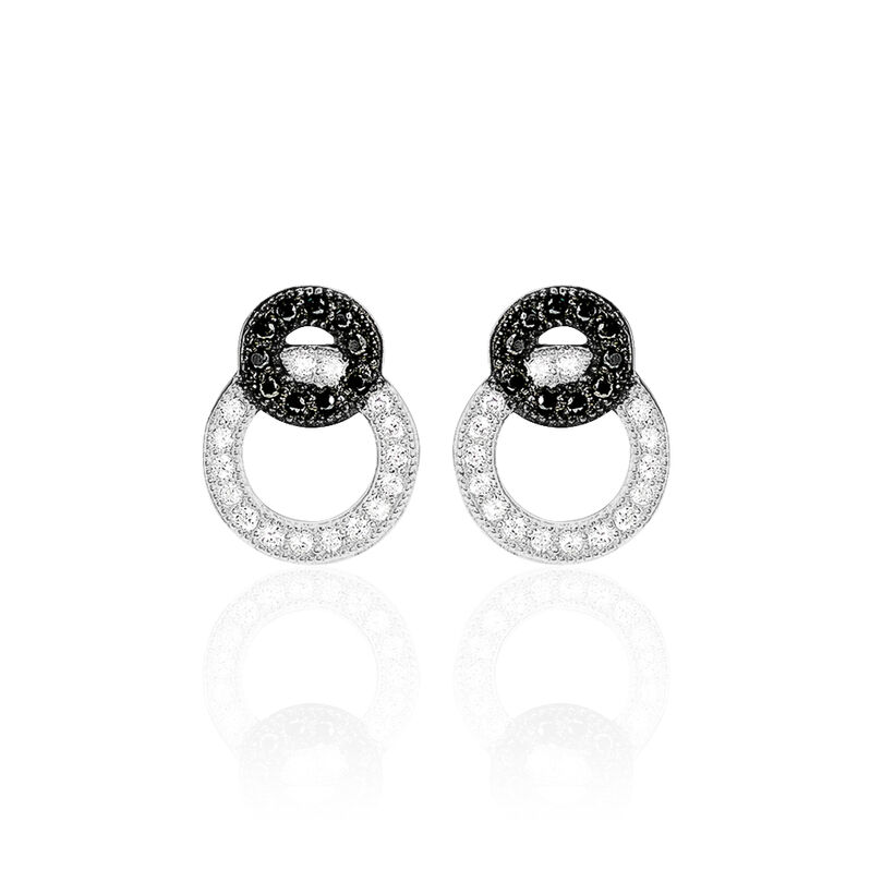 Damen Ohrstecker Silber 925 Zirkonia Doppelkreis - Ohrstecker Damen | OROVIVO