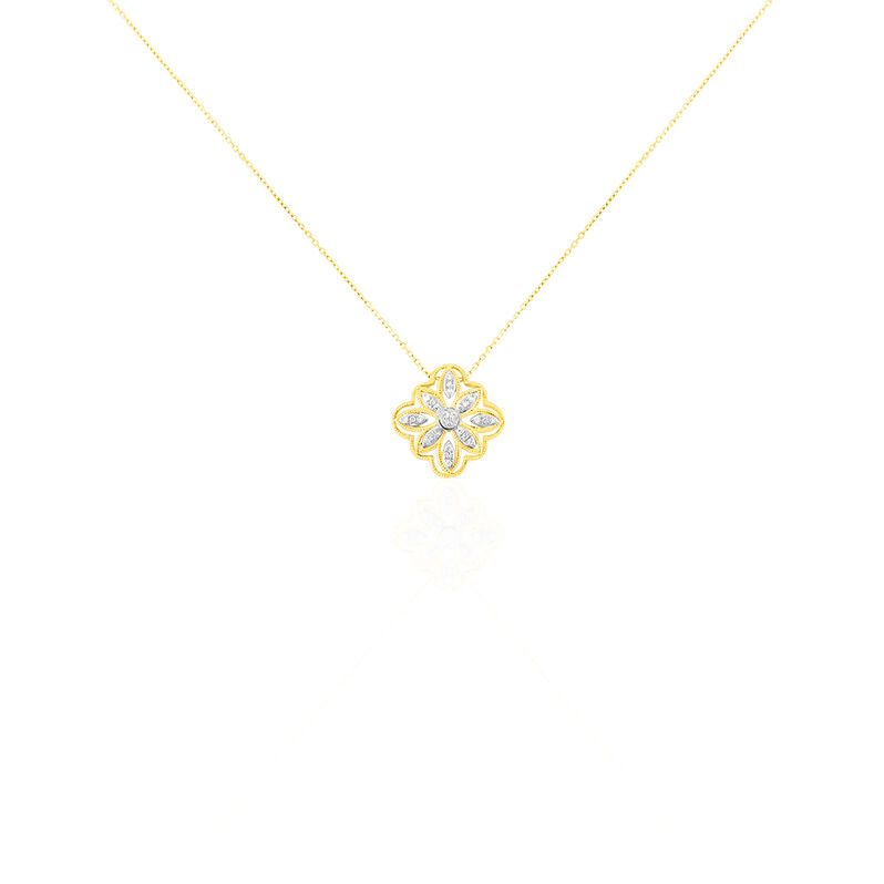 Collier Or Jaune Veda Fleur Ajoure Diama - Spannringe Damen | OROVIVO