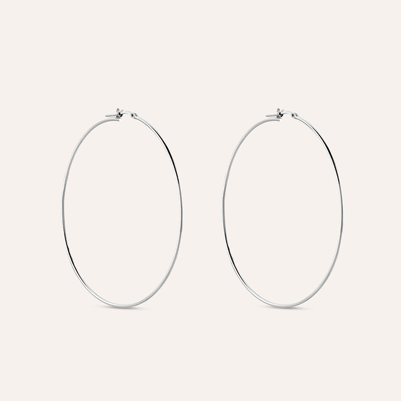 Orecchini A Cerchio Silver Collection Argento Rodiato - Spannringe Damen | OROVIVO