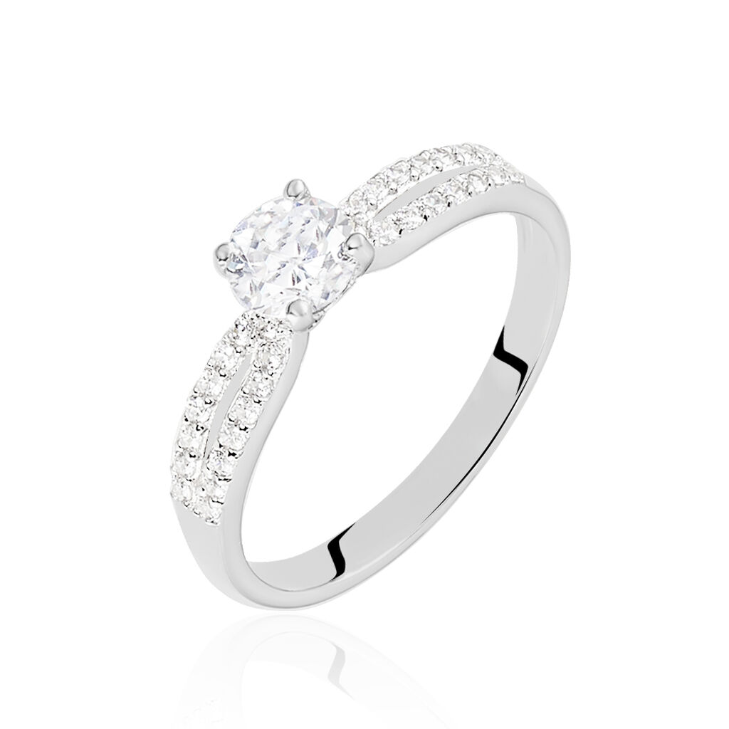 SOLITEA Damen Ring Silber 925 Zirkonia Wei&szlig; 0,18 ct