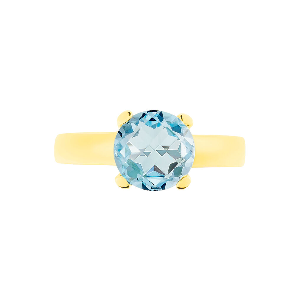 Damen Ring Gold 375 Topas Blau 0,37ct Baga  - Solitärringe Damen | OROVIVO