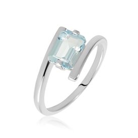 Solitärring Silber 925 Blauer Topas - Ringe mit Edelsteinen Damen | OROVIVO