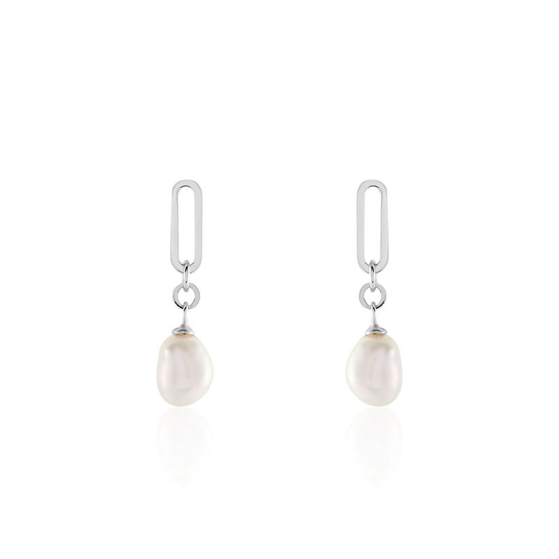 Boucles D'oreilles Pendantes Maxandre Argent Rhodié Perle De Culture - Spannringe Damen | OROVIVO