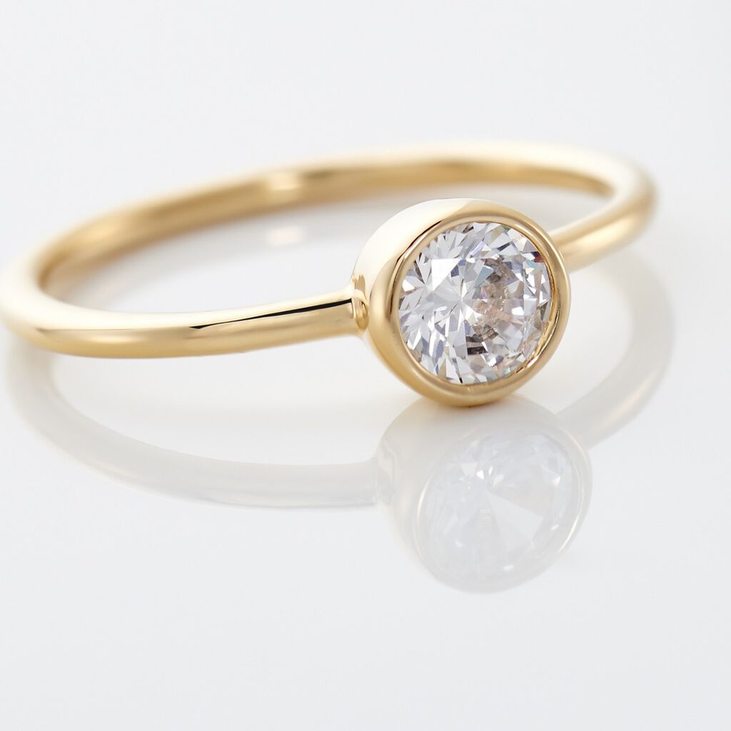 Damen Ring Vergoldet Zirkonia Malena 6,00mm  - Ringe mit Stein Damen | OROVIVO