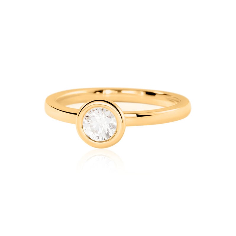 ESTELLE Damen Ring Gold 585 (14 Karat) Diamant Weiß 0,4 ct B 1,8 mm - Ringe mit Stein Damen | OROVIVO