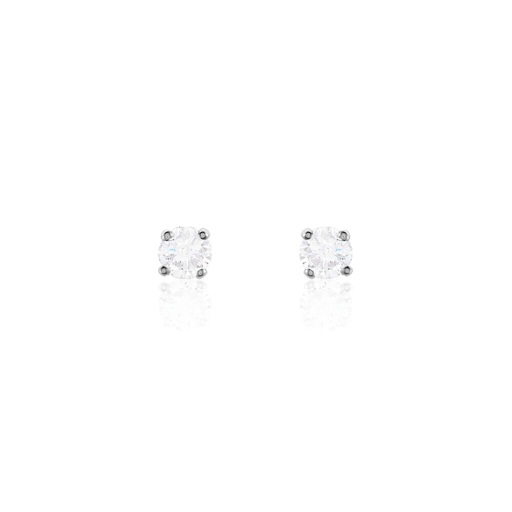 Damen Ohrstecker Weißgold 375 Zirkonia Krappe 4 , Ohrstecker mit Stein