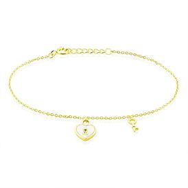 Damenarmband Silber 925 Vergoldet Perlmutt Herz - Armbänder Damen | OROVIVO