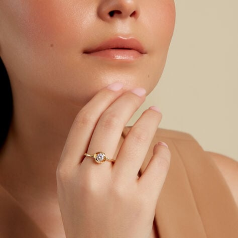 LUCY Damen Ring Silber vergoldet 925 Zirkonia Wei&szlig; 0,87 ct Blume - Solit&auml;rringe Damen | OROVIVO