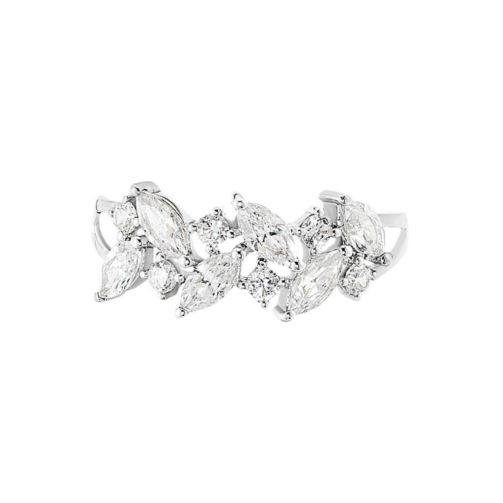 Bague Tamani Or Blanc Oxyde De Zirconium - Spannringe Damen | OROVIVO