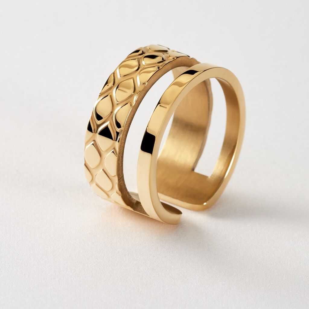Damenring Edelstahl Vergoldet asymmetrisch - Ringe Damen | OROVIVO
