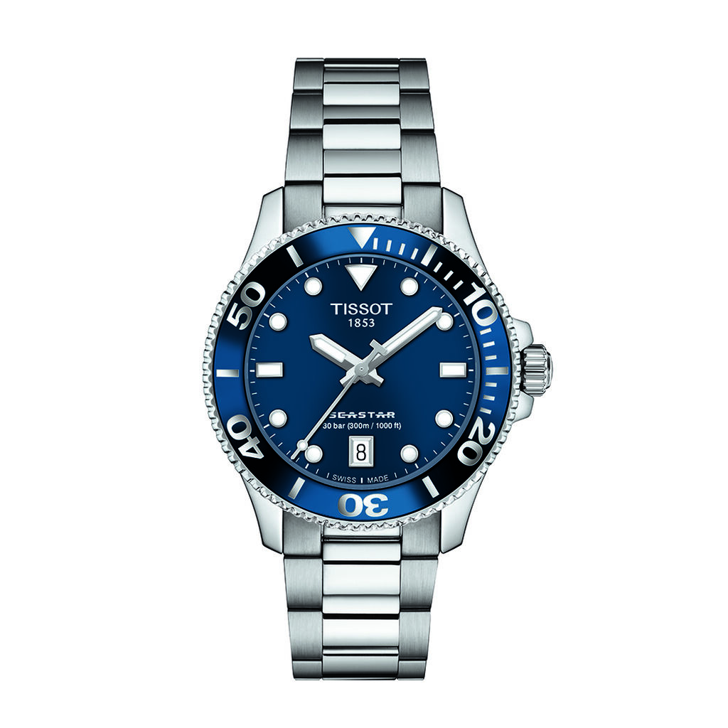 TISSOT Unisexuhr Tissot Seastar 100 T1202101104100 Quarz