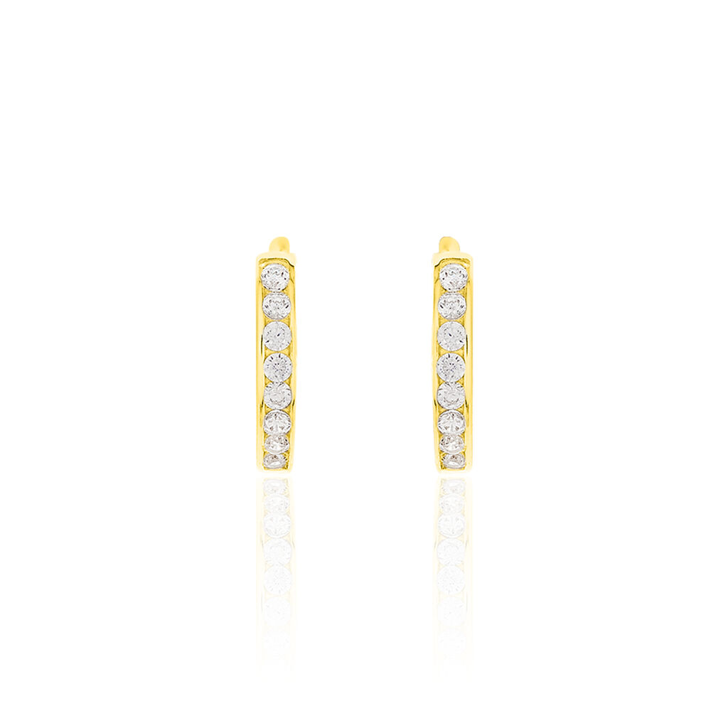 ARIANE 1 Damen Creolen Gold 333 (8 Karat) Zirkonia Wei&szlig;