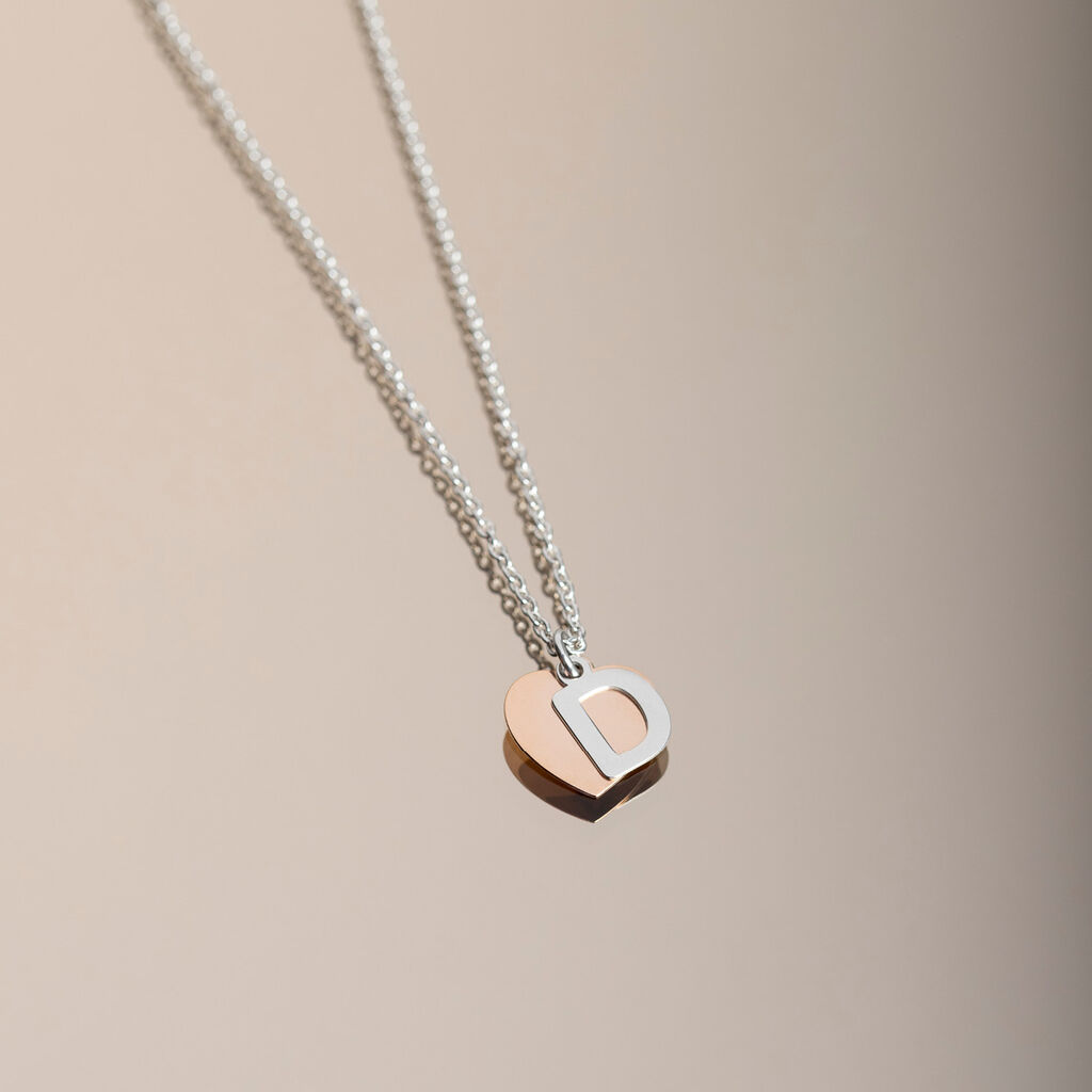 BERA Damen Collier Silber Bicolor 925 Herz - Halsketten Damen | OROVIVO