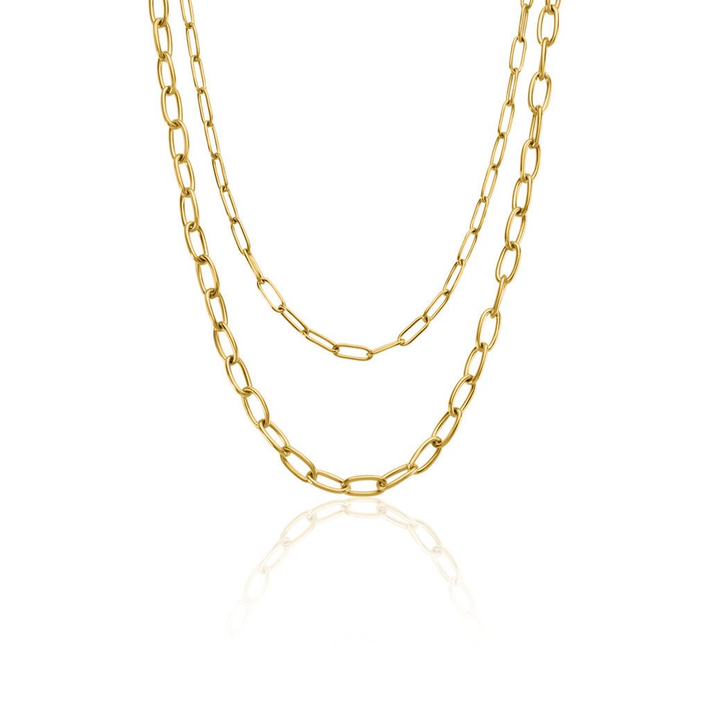 BRANDA Damen Collier Edelstahl vergoldet, Collier ohne Stein