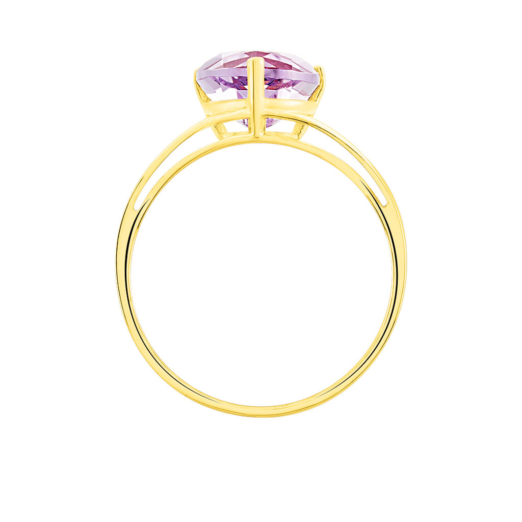 Bague Or Jaune Aaliyah Forme Cœur Amethyste - Spannringe Damen | OROVIVO