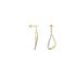 CORRI Damen Ohrringe Lang Vergoldet Zirkonia Weiß Tropfen B 14 mm