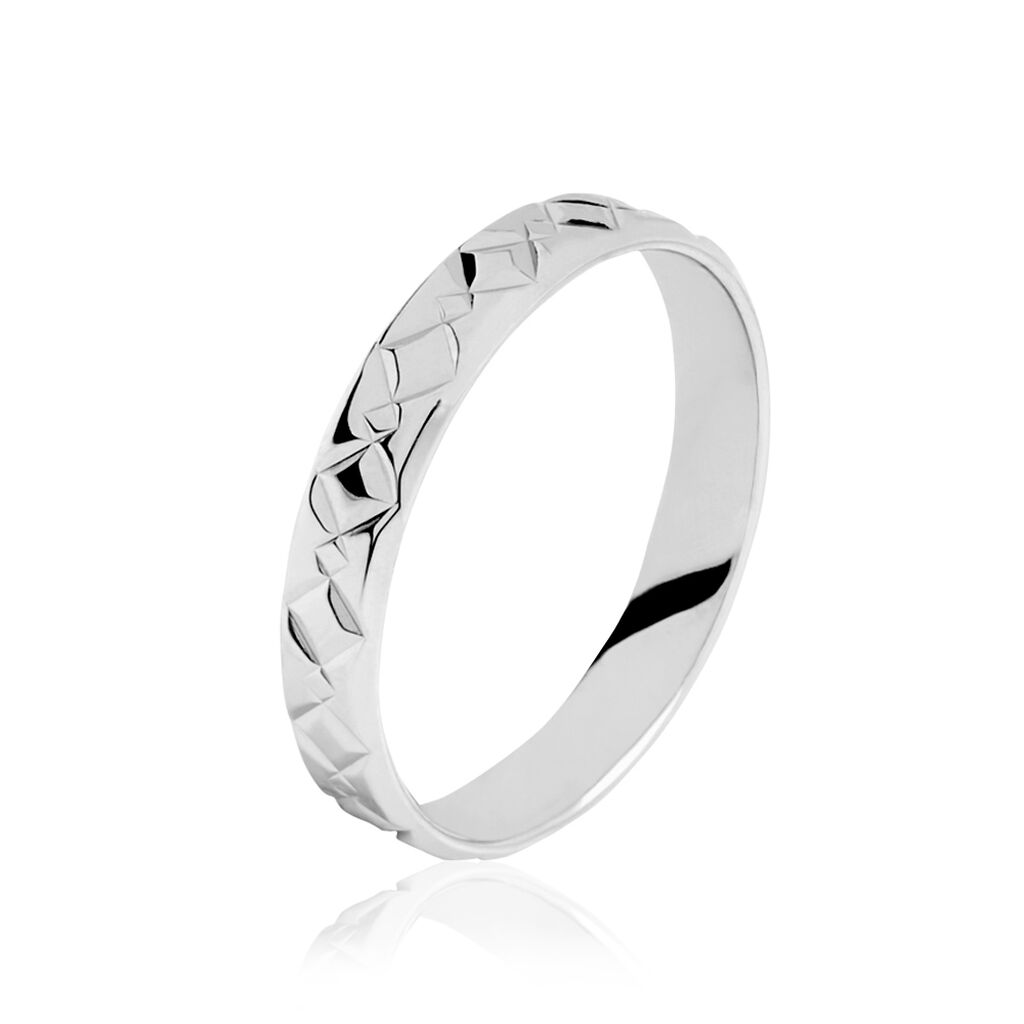 Alliance Fantaisie Ruban Plat Or Blanc - Spannringe Familie | OROVIVO
