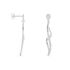 Damen Ohrringe Lang Silber 925 Zirkonia Wei&szlig; Spirale