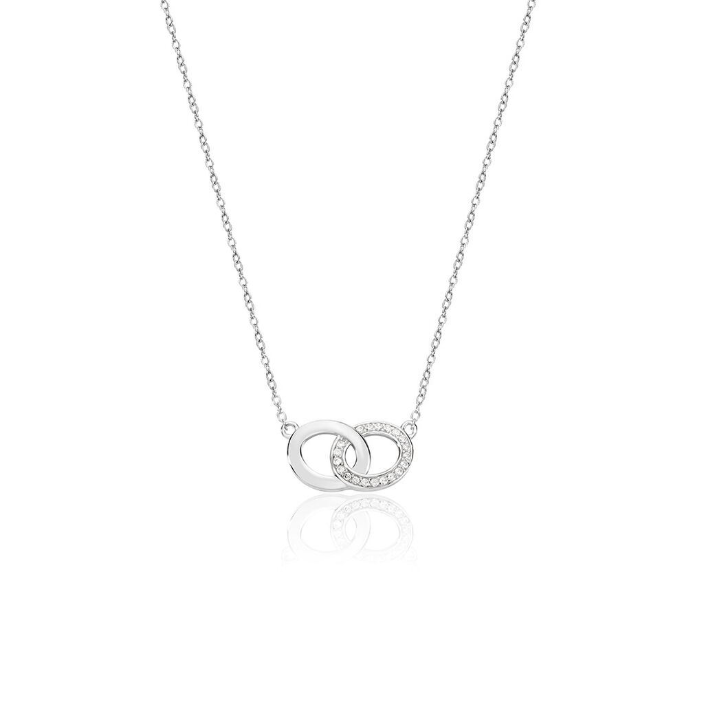 🦚 LORE Damen Collier Silber 925 Zirkonia Weiß, Collier mit Stein