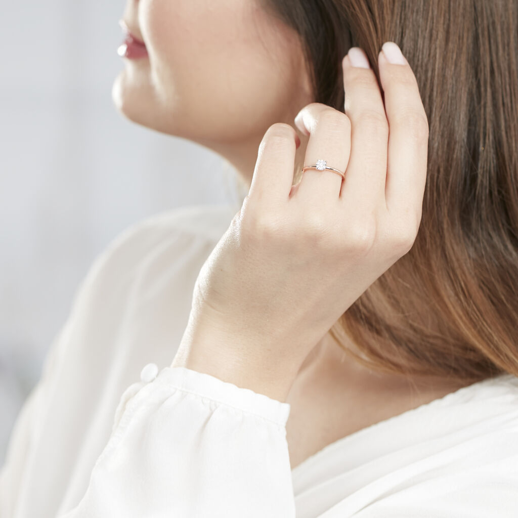 Bague Dream Or Rose Et Diamants - Spannringe Damen | OROVIVO