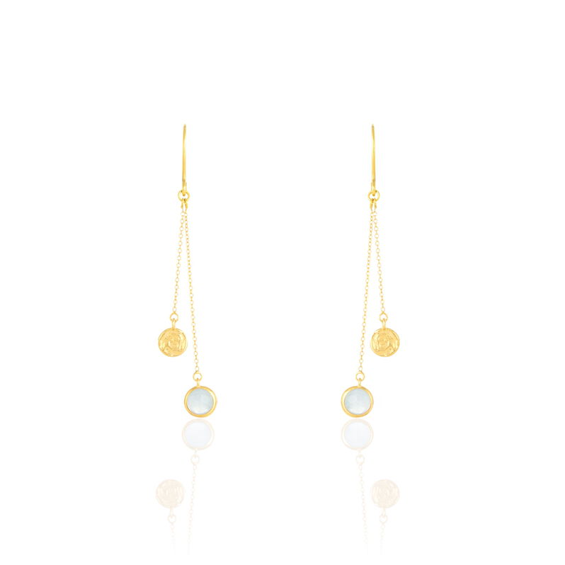 Boucles D'oreilles Or Et Aigue Marine - Spannringe Damen | OROVIVO