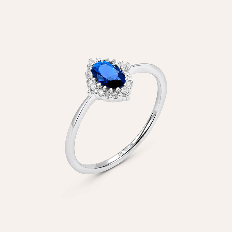 Anello Solitario Kate Silver Elegance Argento Rodiato Cubic Zirconia - Spannringe Damen | OROVIVO