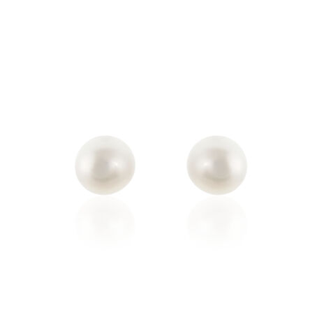 Damen Perlenohrringe Gold 585 Zuchperlen 6-6,5mm - Ohrstecker Damen | OROVIVO