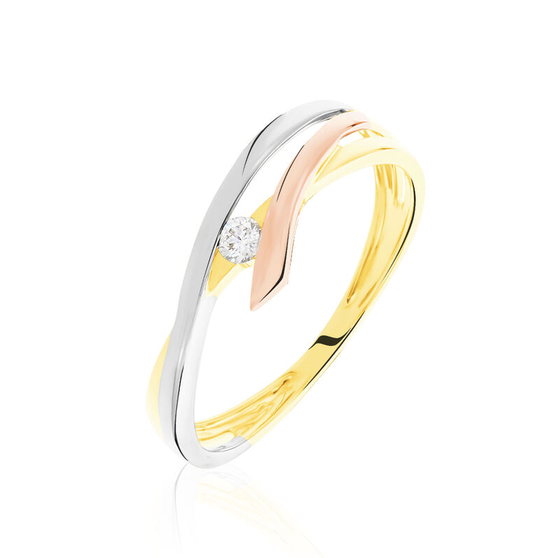 Anello Solitario Grace Oro Tricolore Diamante - Spannringe Damen | OROVIVO