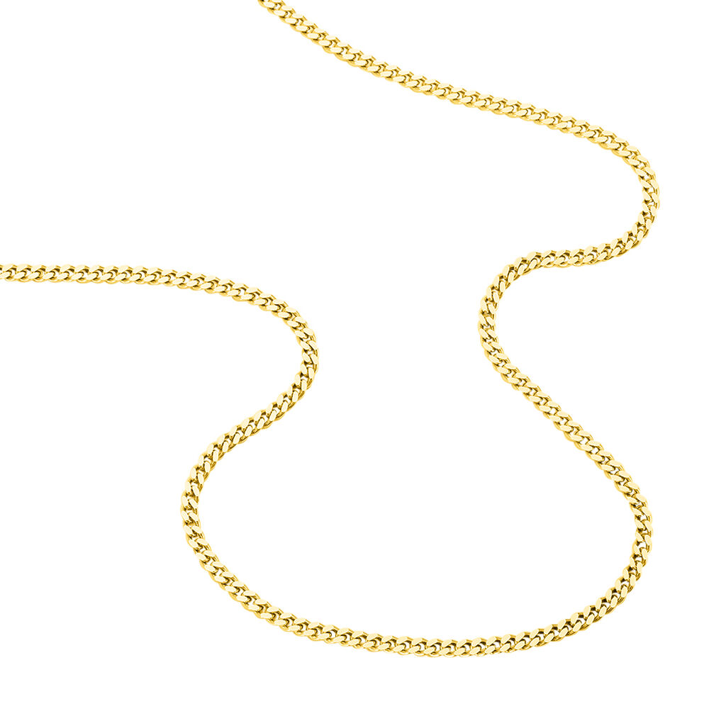 PANZER S FLACH 5 Damen Kette Silber vergoldet 925 B 2 mm