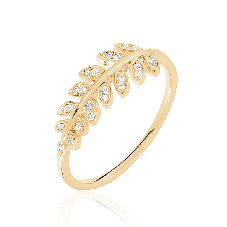 Bague Luz Plaque Or Jaune Oxyde De Zirconium - Spannringe Damen | OROVIVO