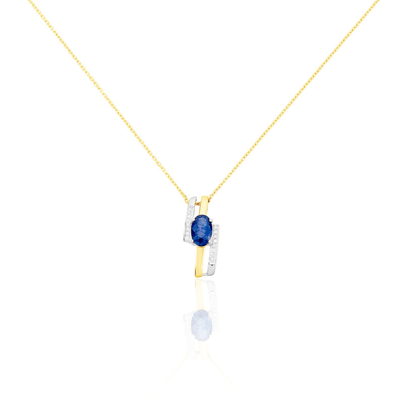 Collier Or Bicolore Saphir Et Diamant - Spannringe Damen | OROVIVO
