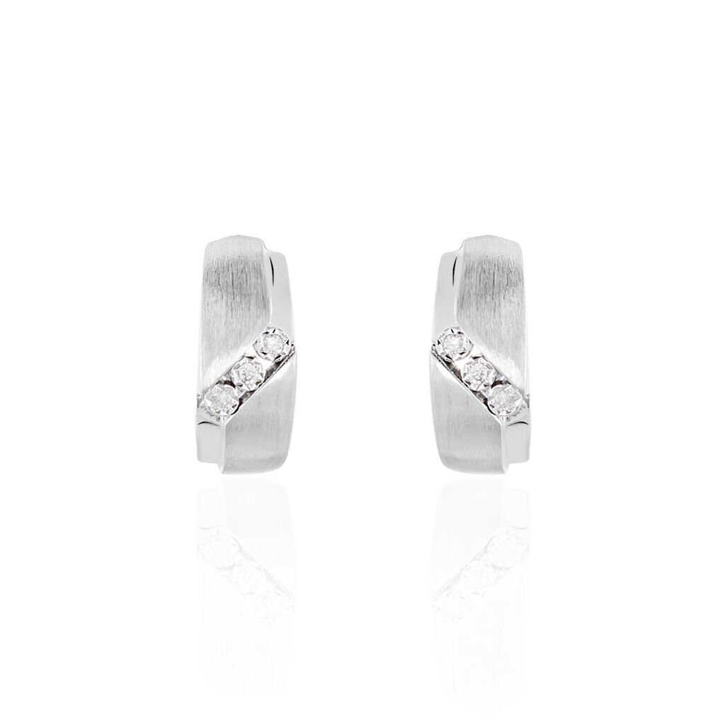 MATA Damen Ohrstecker Wei&szlig;gold 375 (9 Karat) Diamant Wei&szlig; 0,02 ct