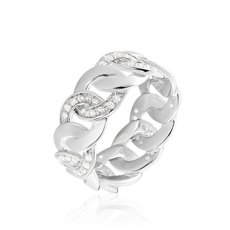 ZAINAB Damen Ring Silber 925 Zirkonia Wei&szlig; 0,72 ct Kettenglieder - Ringe mit Stein Damen | OROVIVO