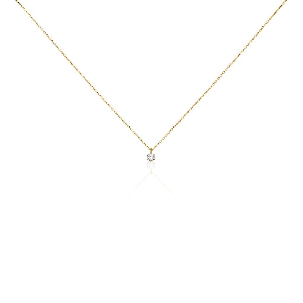 Monopoli Damen Collier Gold 750 (18 Karat) Diamant Wei&szlig; 0,16 ct
