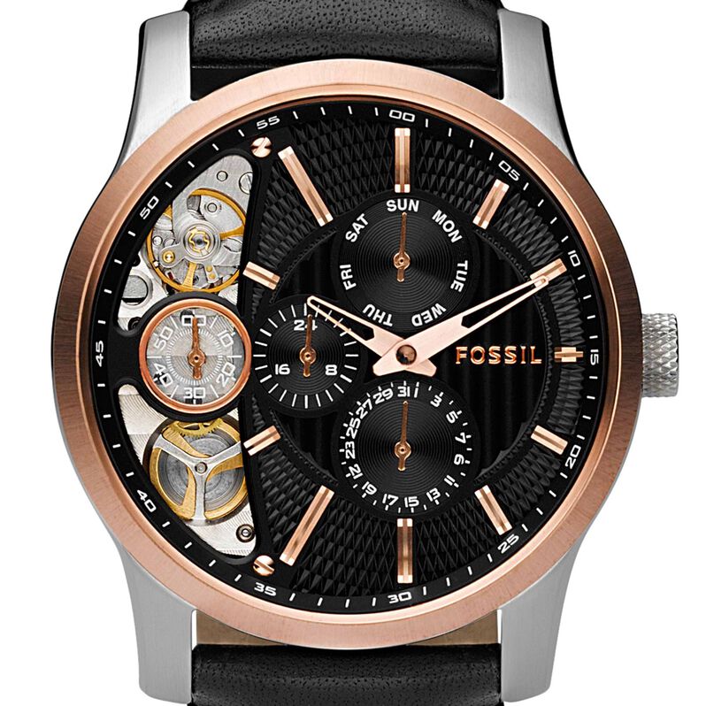 Orologio Multifunzione Uomo Fossil Twist quadrante nero ME1099-RE21 - Spannringe Herren | OROVIVO