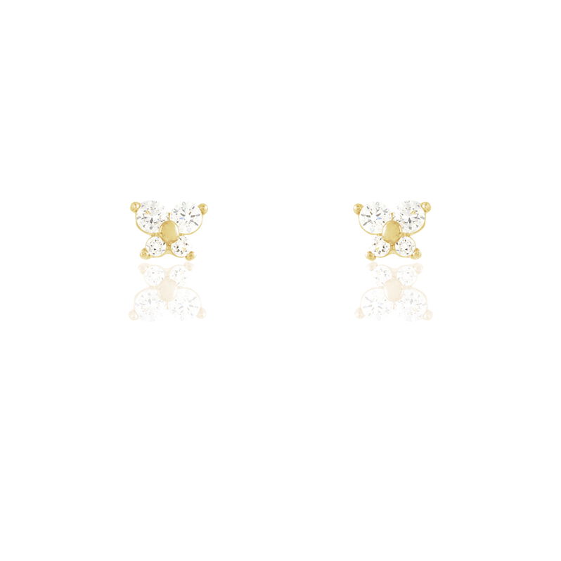 Ohrstecker Gold 375 Zirkonia Schmetterling - Ohrstecker Familie | OROVIVO