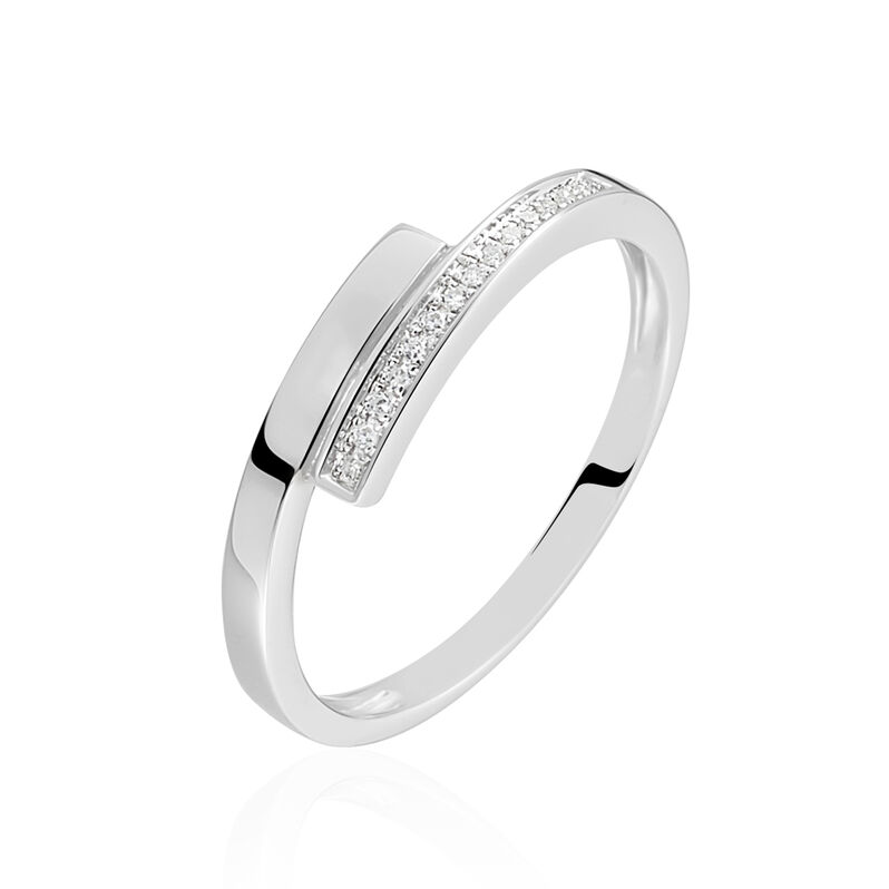 Damen Ring Weißgold 375 Diamant 0,07ct Cecile 1  - Ringe mit Stein Damen | OROVIVO