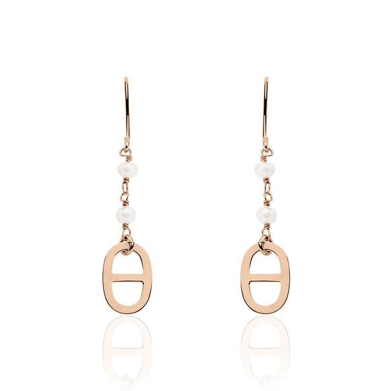 Boucles D'oreilles Pendantes Abbie Argent Rose Pierre De Synthese - Spannringe Damen | OROVIVO