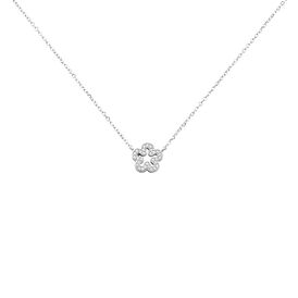 Damen Kette Silber 925 Zirkonia Blume - Ketten mit Stein  | OROVIVO