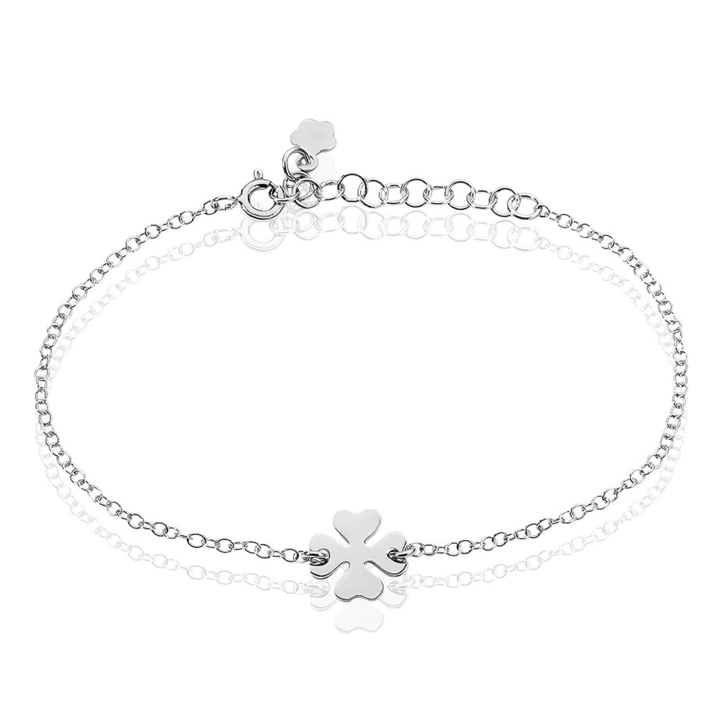NAOMIE Damen Armband Silber 925 Talisman Kleeblatt, Armband ohne Stein